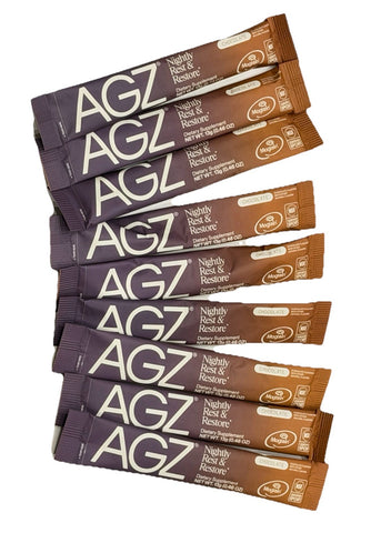 AGZ Nightly Sleep Support 9 Packets Chocolate Flavor 13.8 OZ Per Packet NEW