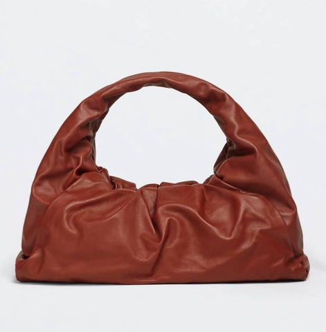 Bottega Veneta Large Leather Shoulder Hobo Bag Rust-Gold 607984 Italy NWT $4200
