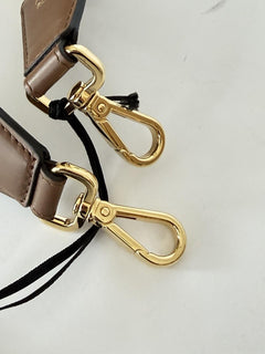 FENDI FF Logo Adjustable Strap Brown Made in Italy 8AV386 NWT $970