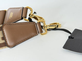 FENDI FF Logo Adjustable Strap Brown Made in Italy 8AV386 NWT $970