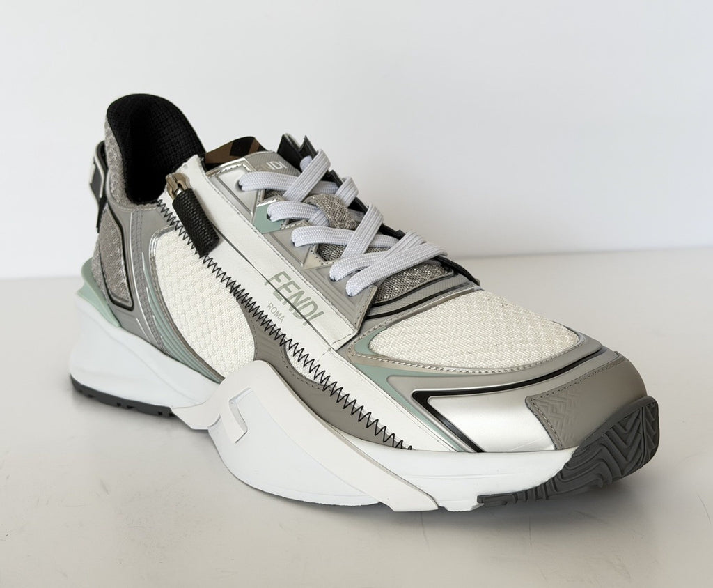 Fendi Flow Sneakers Gray/White/Green 9 US (8 Fendi) 7E1689 NIB $1190