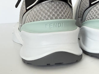 Fendi Flow Sneakers Gray/White/Green 9 US (8 Fendi) 7E1689 NIB $1190
