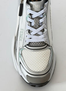 Fendi Flow Sneakers Gray/White/Green 9 US (8 Fendi) 7E1689 NIB $1190