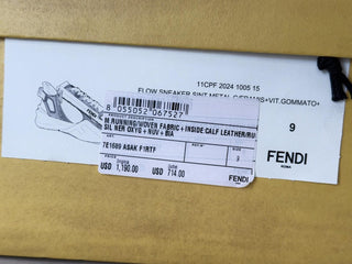 Fendi Flow Sneakers Gray/White/Green 10 US (9 Fendi) 7E1689 NIB $1190