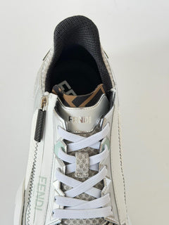 Fendi Flow Sneakers Gray/White/Green 10 US (9 Fendi) 7E1689 NIB $1190