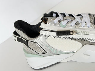 Fendi Flow Sneakers Gray/White/Green 10 US (9 Fendi) 7E1689 NIB $1190