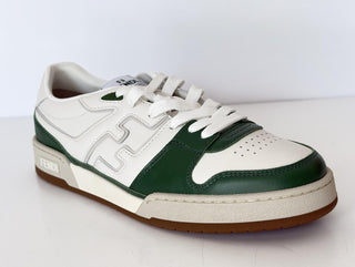 Fendi FF Match Leather White/Green Sneakers 12 US (11 Fendi) 7E1643 IT NIB $970