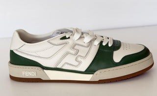 Fendi FF Match Leather White/Green Sneakers 12 US (11 Fendi) 7E1643 IT NIB $970