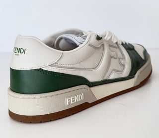 Fendi FF Match Leather White/Green Sneakers 12 US (11 Fendi) 7E1643 IT NIB $970