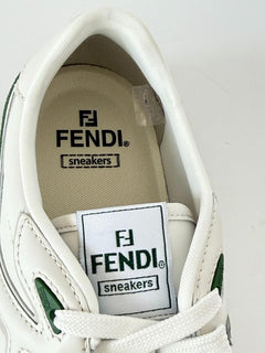 Fendi FF Match Leather White/Green Sneakers 12 US (11 Fendi) 7E1643 IT NIB $970