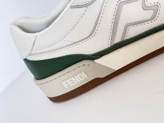 Fendi FF Match Leather White/Green Sneakers 12 US (11 Fendi) 7E1643 IT NIB $970