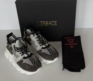 Versace Men's Chain Reaction Chunky Sneakers Gray 8 US (41 Euro) 1021575 IT NIB
