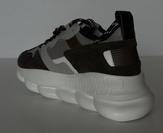 Versace Men's Chain Reaction Chunky Sneakers Gray 8 US (41 Euro) 1021575 IT NIB