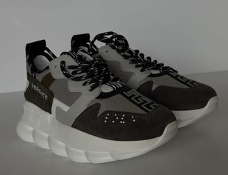 Versace Men's Chain Reaction Chunky Sneakers Gray 13 US (46 Euro) 1021575 IT NIB