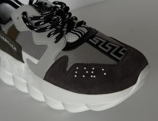 Versace Men's Chain Reaction Chunky Sneakers Gray 13 US (46 Euro) 1021575 IT NIB