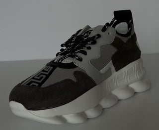 Versace Men's Chain Reaction Chunky Sneakers Gray 13 US (46 Euro) 1021575 IT NIB