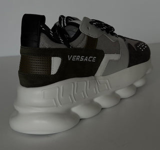 Versace Men's Chain Reaction Chunky Sneakers Gray 13 US (46 Euro) 1021575 IT NIB