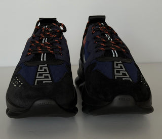 Versace Chain Reaction Chunky Sneakers Black/Blue 12 US (45 Eu) 1021575 IT NIB