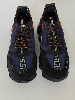 Versace Chain Reaction Chunky Sneakers Black/Blue 13 US (46 Eu) 1021575 IT NIB