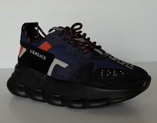 Versace Chain Reaction Chunky Sneakers Black/Blue 13 US (46 Eu) 1021575 IT NIB