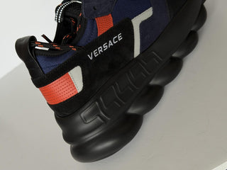 Versace Chain Reaction Chunky Sneakers Black/Blue 13 US (46 Eu) 1021575 IT NIB