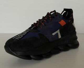 Versace Chain Reaction Chunky Sneakers Black/Blue 13 US (46 Eu) 1021575 IT NIB