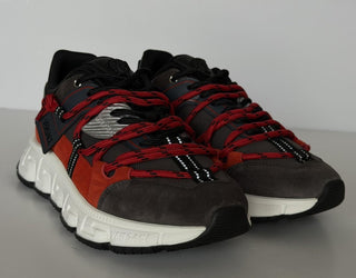 Versace Men's Greca Sneakers Red/Gray 7 US (40 Euro) IT 1021490 NIB