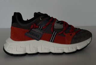 Versace Men's Greca Sneakers Red/Gray 7 US (40 Euro) IT 1021490 NIB