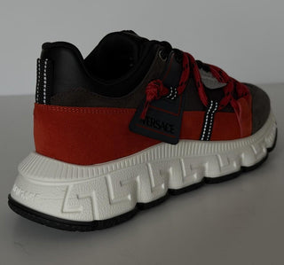 Versace Men's Greca Sneakers Red/Gray 7 US (40 Euro) IT 1021490 NIB