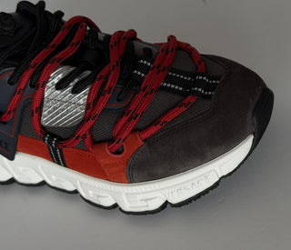 Versace Men's Greca Sneakers Red/Gray 7 US (40 Euro) IT 1021490 NIB