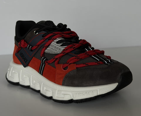 Versace Men's Greca Sneakers Red/Gray 11 US (44 Euro) IT 1021490 NIB