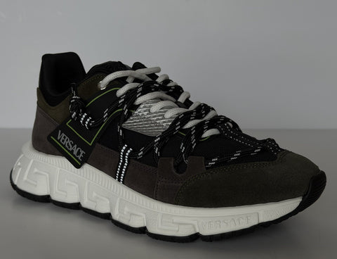 Versace Men's Greca Sneakers Gray/Green 13.5 US (46.5 Euro) IT 1021490 IT NIB