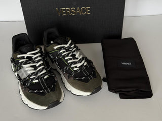 Versace Men's Greca Sneakers Gray/Green 14 US (47 Euro) IT 1021490 IT NIB