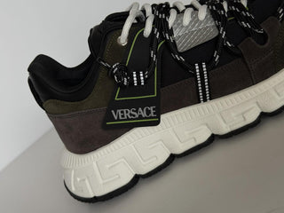 Versace Men's Greca Sneakers Gray/Green 14 US (47 Euro) IT 1021490 IT NIB