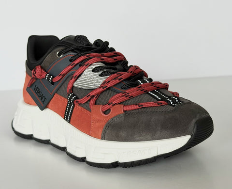 Versace Men's Greca Sneakers Red/Gray 13.5 US (46.5 Euro) IT 1021490 NIB