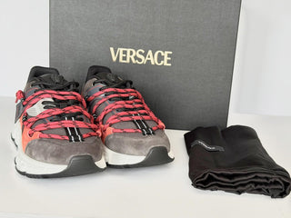 Versace Men's Greca Sneakers Red/Gray 13.5 US (46.5 Euro) IT 1021490 NIB