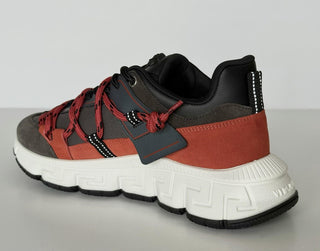 Versace Men's Greca Sneakers Red/Gray 13.5 US (46.5 Euro) IT 1021490 NIB