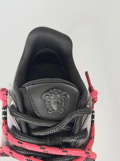 Versace Men's Greca Sneakers Red/Gray 12 US (45 Euro) IT 1021490 NIB