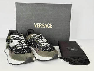 Versace Men's Greca Sneakers Gray/Green 12.5 US (45.5 Euro) IT 1021490 IT NIB