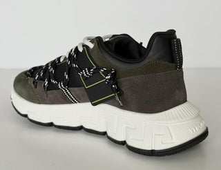Versace Men's Greca Sneakers Gray/Green 12.5 US (45.5 Euro) IT 1021490 IT NIB