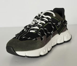 Versace Men's Greca Sneakers Gray/Green 13 US (46 Euro) IT 1021490 IT NIB