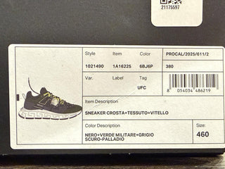 Versace Men's Greca Sneakers Gray/Green 13 US (46 Euro) IT 1021490 IT NIB