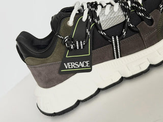 Versace Men's Greca Sneakers Gray/Green 13 US (46 Euro) IT 1021490 IT NIB