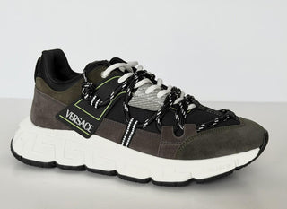 Versace Men's Greca Sneakers Gray/Green 12 US (45 Euro) IT 1021490 IT NIB