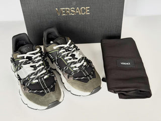 Versace Men's Greca Sneakers Gray/Green 11 US (44 Euro) IT 1021490 IT NIB