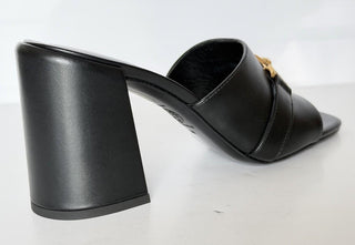Versace Medusa Head Calf Leather Black Sandals 9 US (39 Euro) IT 014747 NIB $875