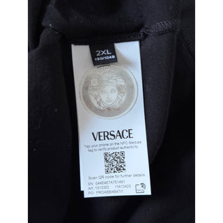 Versace Men’s Logo Compact Cotton Jersey T-Shirt Black 2XL 1013302 NWT $750