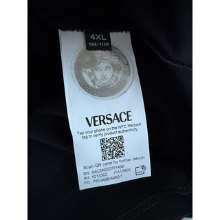 Versace Men’s Logo Compact Cotton Jersey T-Shirt Black 4XL 1013302 IT NWT $750