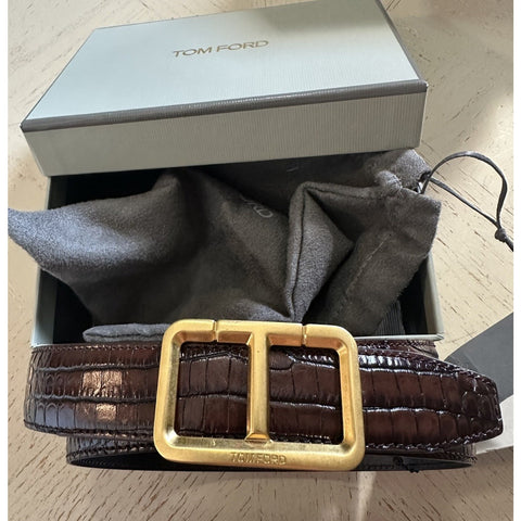 New $920 TOM FORD Mens Leather Belt Brown 95/38 Italy
