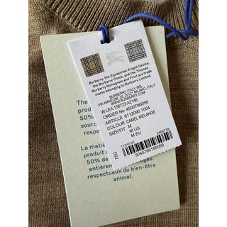Burberry Lea 100% Wool Camel Melange Sweater Medium 8112090 NWT $915